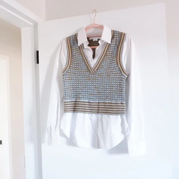 SOLD- VERONICA BEARD SERWA MIXED MEDIA VEST - Picture 5 of 12